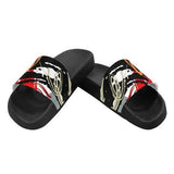 Flip-Flop Sandals, Red Black and White Abstract Style Women's Slides