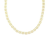 14k Yellow Gold Polished and Dual Textured Round Link Necklace, size 38''