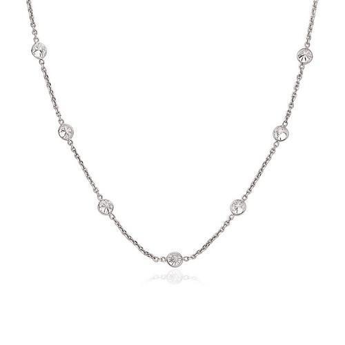 14k White Gold CZ By the Yard Long Links, size 16''