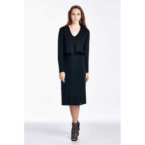 Women's Wool 2 Piece Sweater Dress with Ball Trim