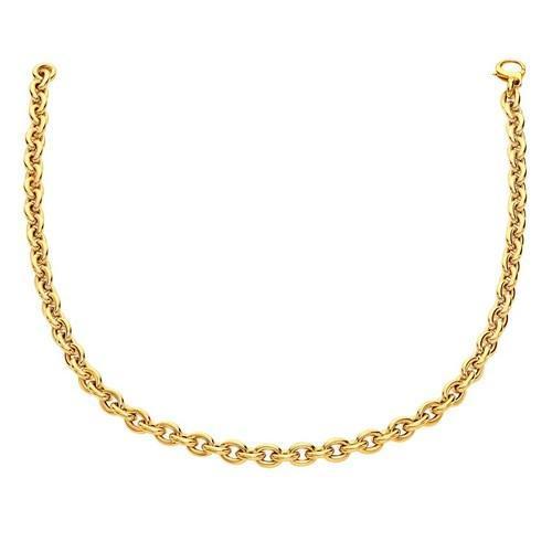 14k Yellow Gold Polished Cable Link Necklace, size 18''