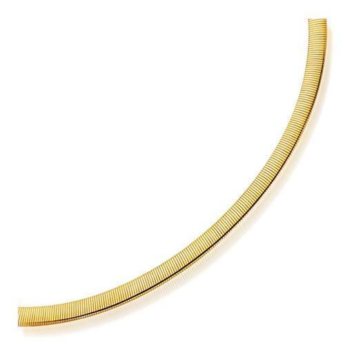 6.0mm 14k Two Tone Gold Reversible Omega Necklace, size 16''
