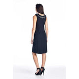Women's Pearl Neck Trim Tank Dress