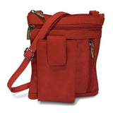 On The Go AFONiE Genuine Leather Messenger Bag-Red Color