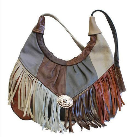 Patches Soft Leather Fring Hobo Purse