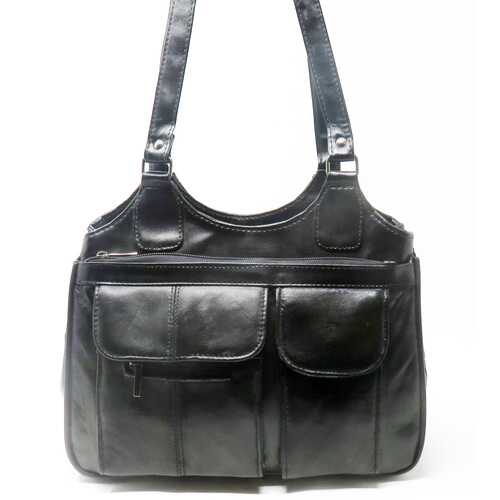 Black Women Leather Shoulder Bag