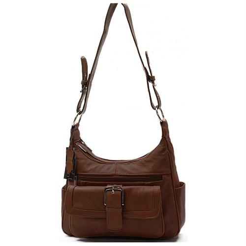 AFONiE Collection Timeless Genuine Leather Women Purse Brown Color