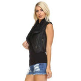 Women's Faux Fur Lined Moto Vest