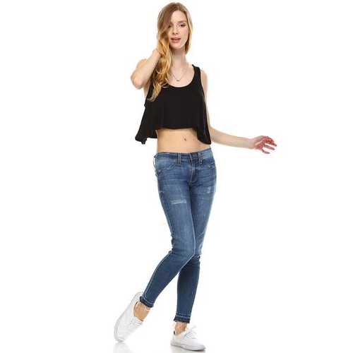 Women's Solid Color Loose Crop Tank