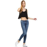 Women's Solid Color Loose Crop Tank