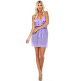 Women's Sleeveless V-Neck Ruffle Detail Dress