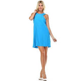 Women's High Neck Cut-Out Sleeveless Dress