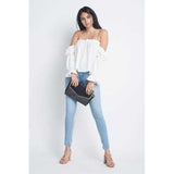 Women's Off Shoulder Ruffle Bardot Top