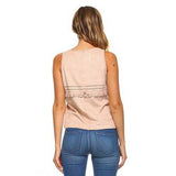 Women's Suede Fringe Laser Cut Tank Top