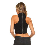 Women's High Neck Tie Crop Top