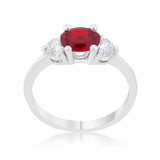 Miranna 1.2ct Garnet CZ Rhodium Classic Oval Ring
