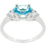Miranna 1.2ct Blue Topaz CZ Rhodium Classic Oval Ring