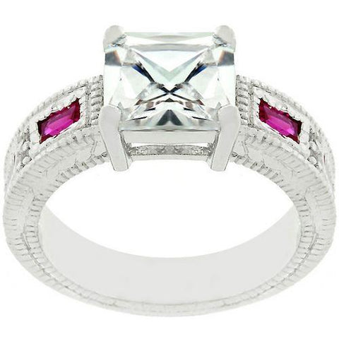 Prima Donna Ruby Red Cubic Zirconia Ring