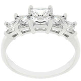 5-Stone Anniversary Ring in Rhodium Plated