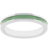 Olive Green Enamel Eternity Ring