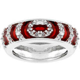 Garnet Enamel Ripple Ring