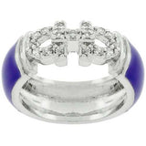 Purple Enamel Cubic Zirconia Ring