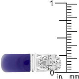 Purple Enamel Cubic Zirconia Ring