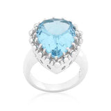 Solitaire Blue Topaz Cocktail Ring