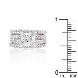 Princess Cut Cubic Zirconia Triple Bridal Set
