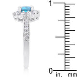 Bella Birthstone Engagement Ring in Blue