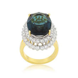Two-tone Double Halo Cocktail Ring