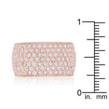 Wide Pave Cubic Zirconia Rose Gold Band Ring