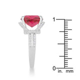 Charlene 6.2ct Ruby CZ Rhodium Classic Statement Ring