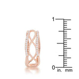 Marina 0.5ct CZ Rose Gold Abstract Cuff Ring