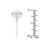 Patricia 0.3ct CZ White Cat's Eye Rhodium Classic Ring