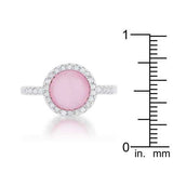 Patricia 0.3ct CZ Pink Cat's Eye Rhodium Classic Ring
