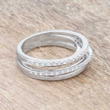 Laurie 0.2ct CZ Rhodium Contemporary Trio Band Ring