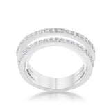Laurie 0.2ct CZ Rhodium Contemporary Trio Band Ring
