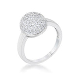 Brie 0.6ct CZ Rhodium Contemporary Sphere Ring