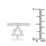 Christmas Tree 0.3ct CZ Rhodium Holiday Charm Ring