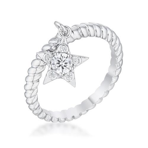Cubic Zirconia Star Charm Fashion Ring