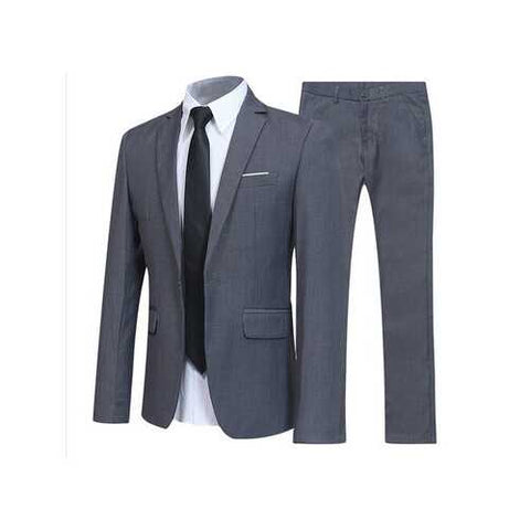 Two Pieces Suit Lapel Collar Slim Fit Business Suit Wedding Dress Suit for Men