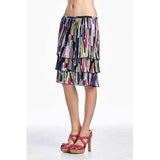 Larry Levine Layered Pleated Skirt