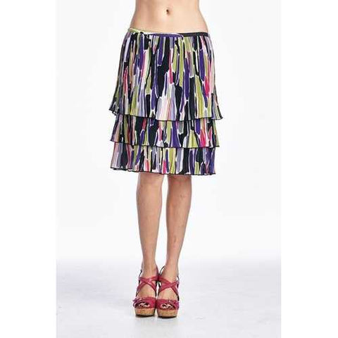 Larry Levine Layered Pleated Skirt